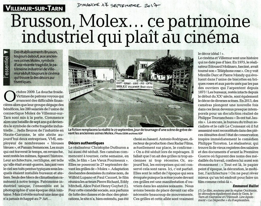 article cinéma chez molex