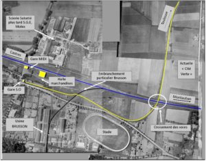 vue aerienne des voies