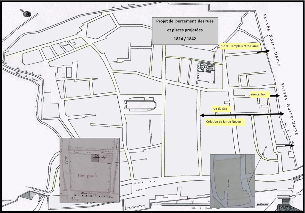 percement des rues et places projetees